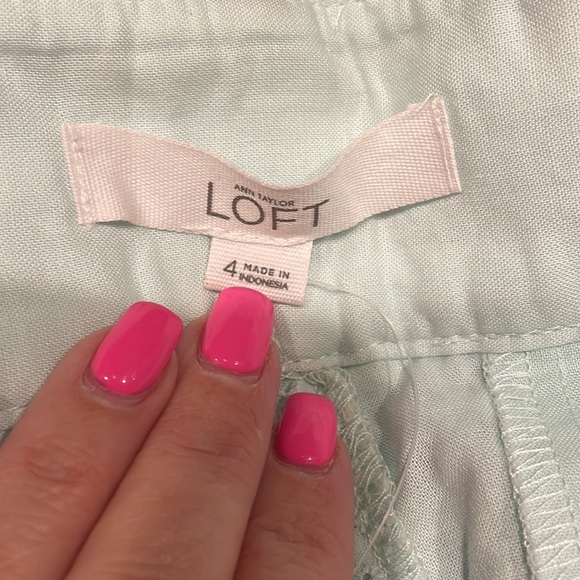 NWT ANNE TAYLOR LOFT The Riviera Shorts eyelet lace mint green size 4 - Picture 10 of 11
